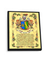 Escudos heráldicos imagem 1 sobrenome, moldura de alumínio (30x40 cms.)