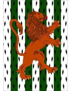 Estandarte Medieval Leão Desenfreada fundo selvagem