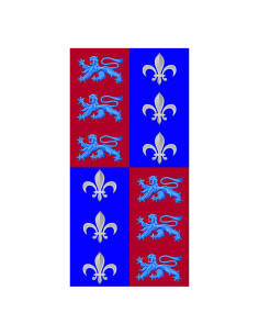 Estandarte Cuartelado Leões Flor de Lys