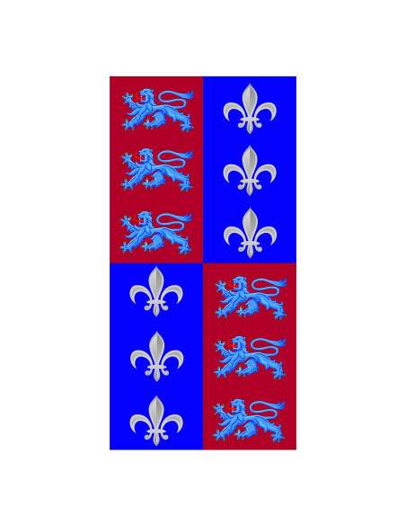Estandarte Cuartelado Leões Flor de Lys