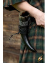 Baldric de couro para chifre viking
