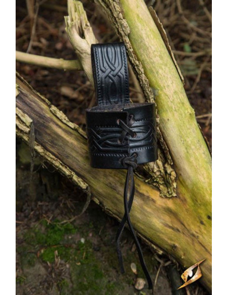 Baldric de couro para chifre viking