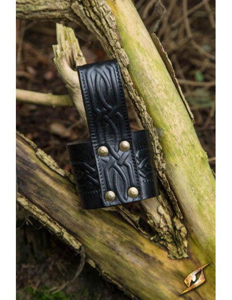 Baldric de couro para chifre viking