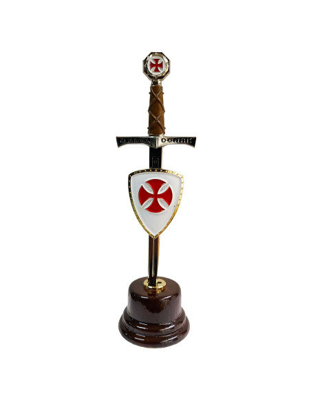 Mini-espada com mini-escudo dos cruzados