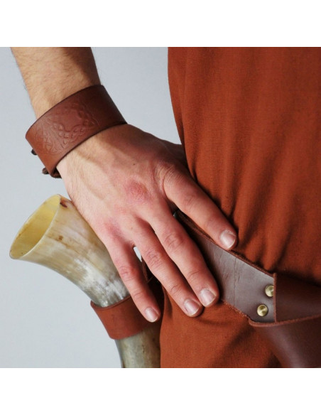 Pulseira de couro Celtic Knots,...