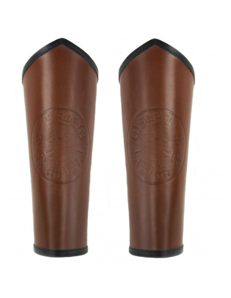 Pulseiras de couro Vegvisir marrom celta