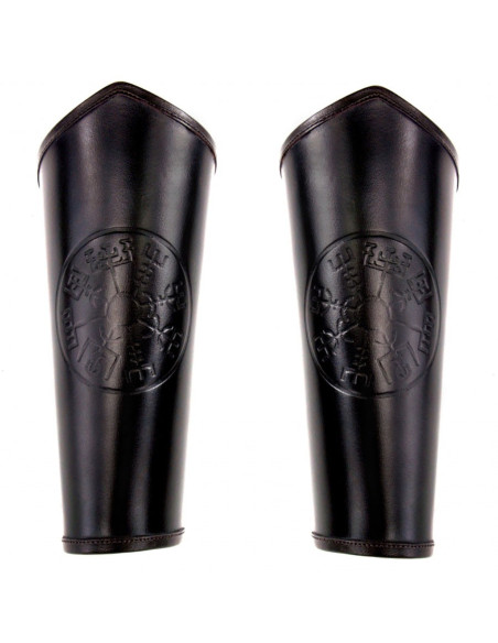 Pulseiras de couro preto celta Vegvisir