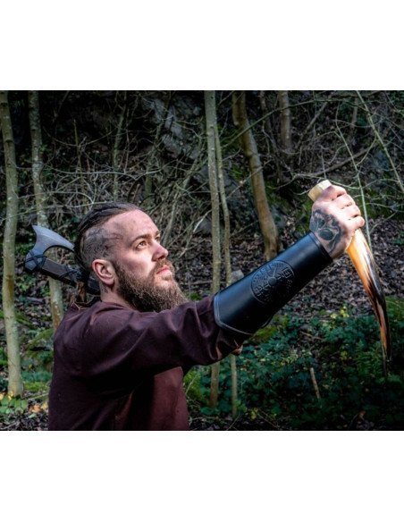 Pulseiras de couro preto celta Vegvisir