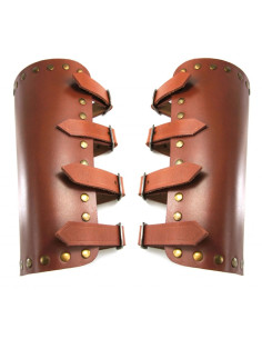 Pulseiras Mar medievais em couro marrom 2