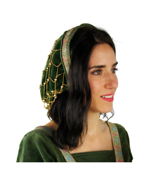 Boné de veludo verde nobre