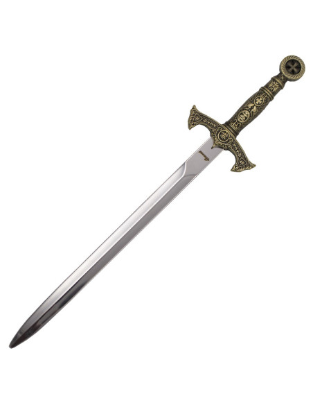 Abre-cartas-Templário, acabamento bronze