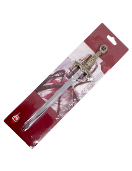 Abre-cartas-Templário, acabamento bronze