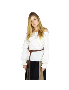 Blusa de mulher medieval Bettina, branca
