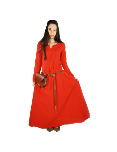 Vestido de mulher viking modelo Lina, vermelho