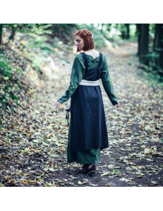 Túnica medieval para mulher Hildegard, preta 2