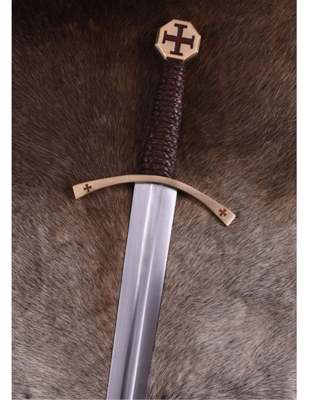 Espada cruzada com bainha de couro