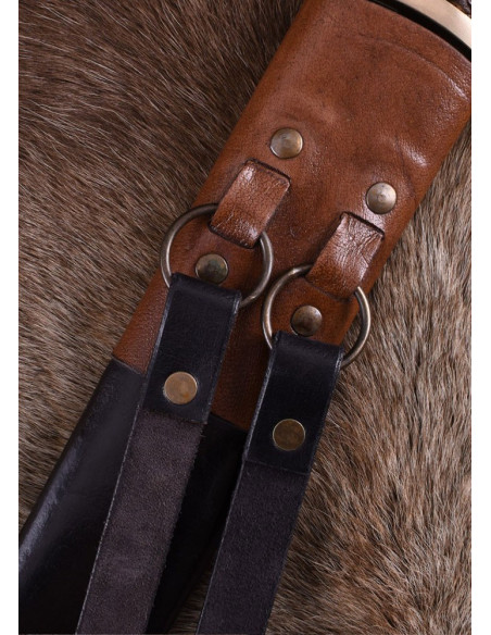 Espada cruzada com bainha de couro