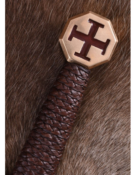 Espada cruzada com bainha de couro