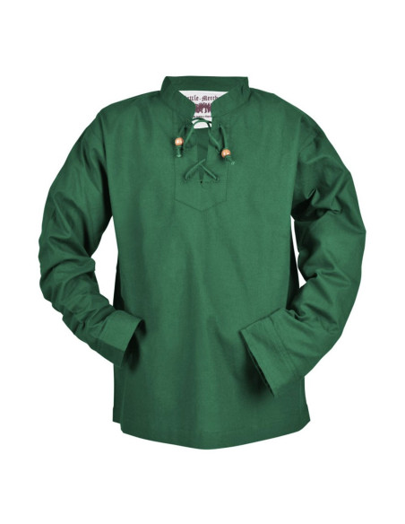 Camisa medieval verde para menino, Colin