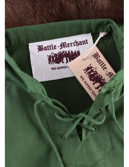 Camisa medieval verde para menino, Colin