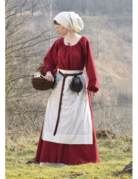 Avental de algodão medieval, castanho...