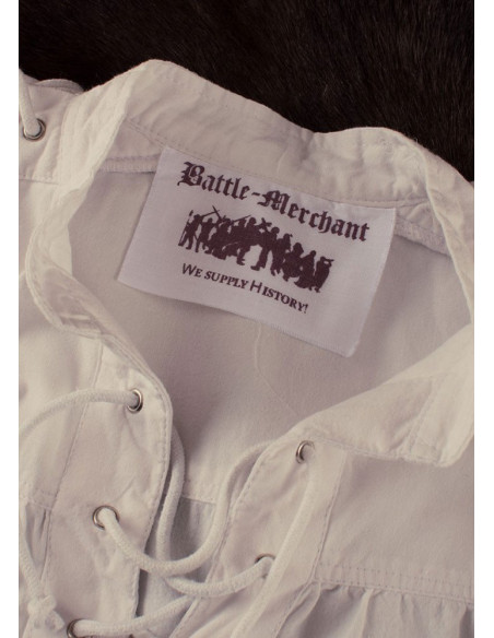 Camisa medieval branca natural com...