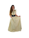 Vestido longo medieval modelo Clara, cor creme