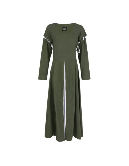 Vestido medieval verde-branco modelo...