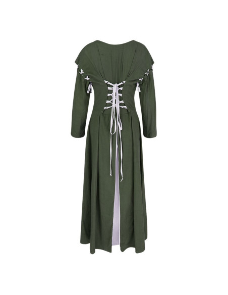 Vestido medieval verde-branco modelo...