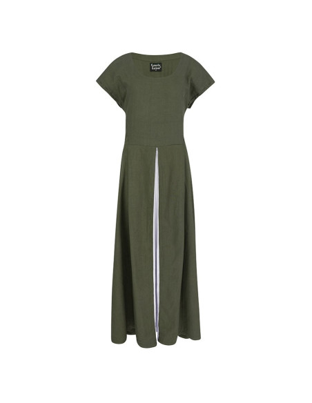 Vestido medieval verde-branco modelo...