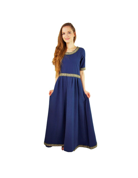 Vestido medieval mulher Enin, cor azul