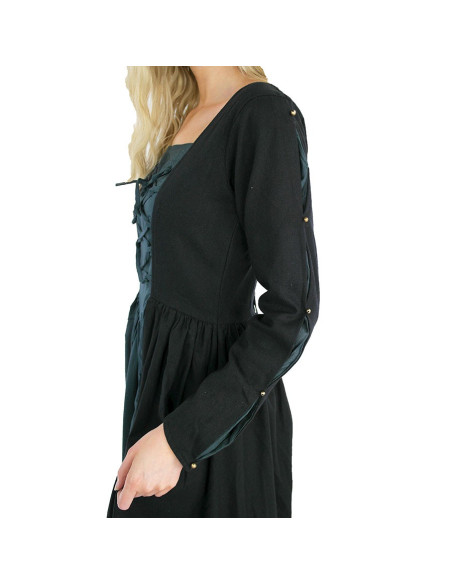 Vestido medieval Medusa, preto-azul
