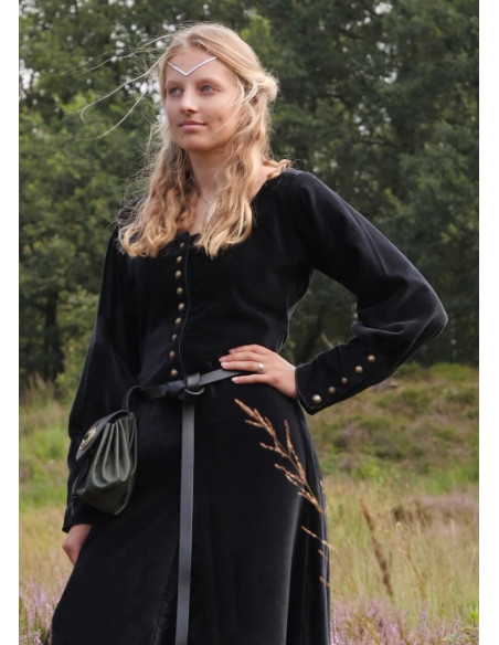 Vestido medieval Elizabeth, veludo preto