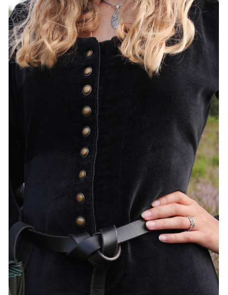 Vestido medieval Elizabeth, veludo preto