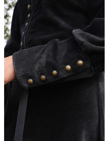 Vestido medieval Elizabeth, veludo preto