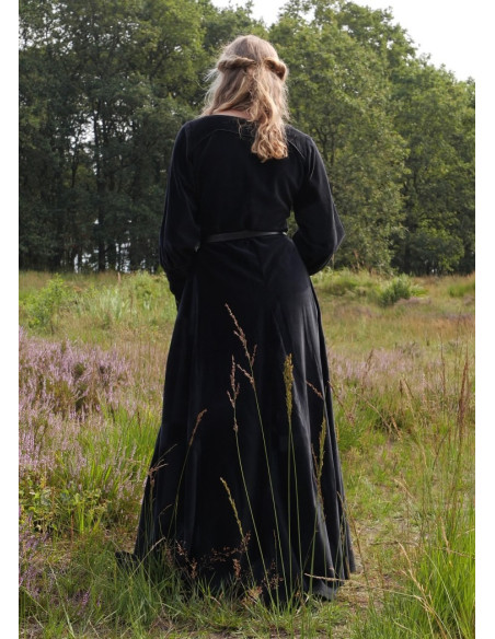 Vestido medieval Elizabeth, veludo preto