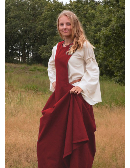 Andra vestido medieval, vermelho