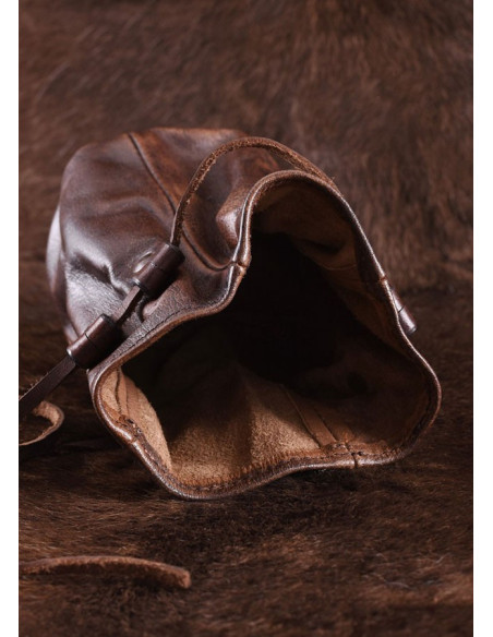 Bolsa de moedas grande em couro