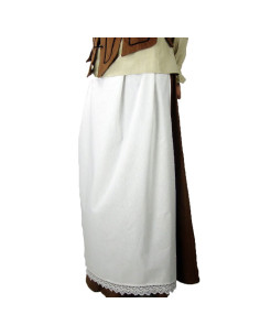 Avental medieval modelo Jade, cor branca