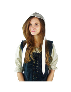 Mulher crespina medieval modelo Alex, branco natural