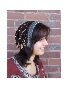 Touca medieval do nobre Elaine, cor marrom