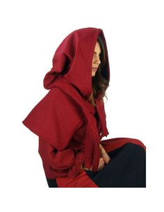 Gugel lã medieval modelo Anita, vermelho
