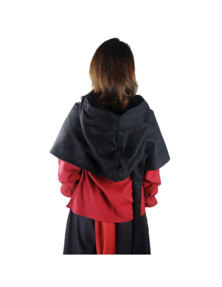Gugel lã medieval modelo Anita, preto
