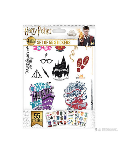 Conjunto de 55 adesivos Harry Potter