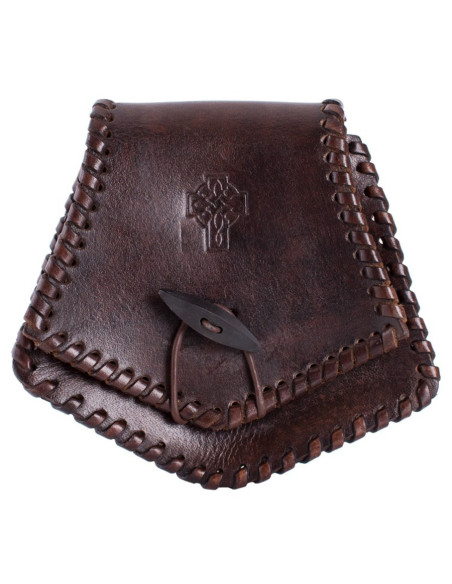Bolsa de couro com cruz celta