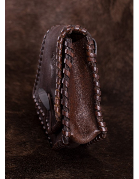 Bolsa de couro com cruz celta