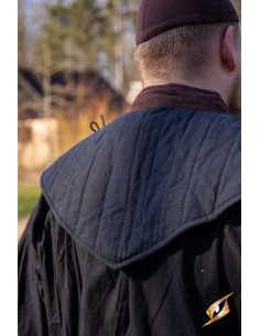 Gorjal medieval acolchoado, preto-castanho 2