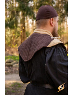 Gorjão medieval acolchoado, castanho-castanho claro 2