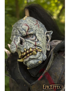 Máscara Troll cinza com cabelo, látex