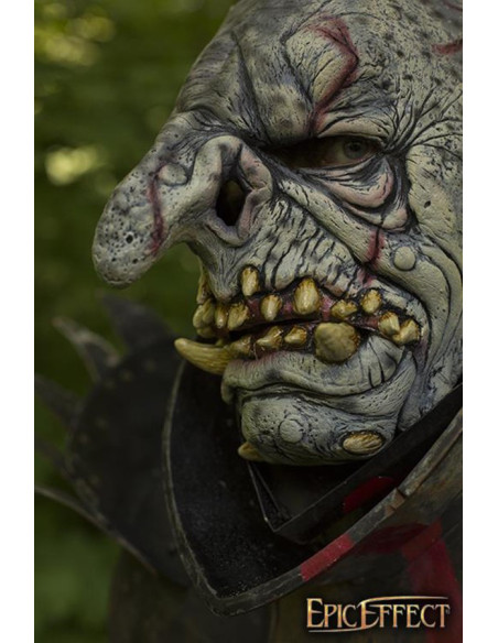 Máscara Troll cinza com cabelo, látex